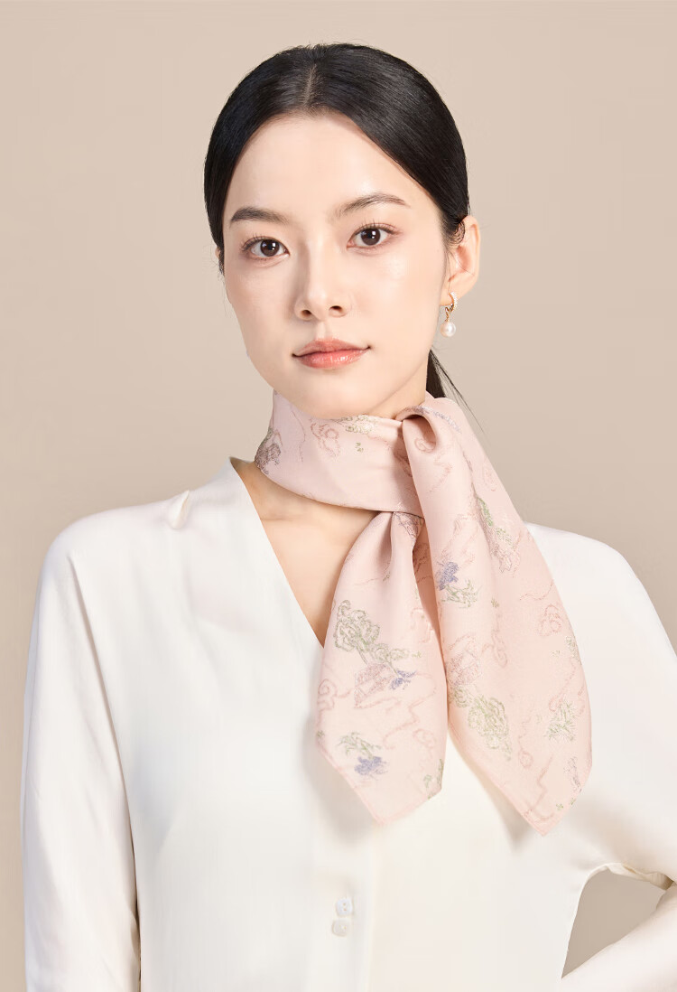 JIUMU 100% Mulberry Silk Scarf, Square Shawl for Women, Gift for Teachers And Mothers, Birthday Present, Gift Box Packaging 10