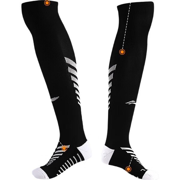 Носки для футбола Li-Ning, нескользящие, выше колена, с махровой подошвой, для спорта и тренировок, унисекс, черные, размер M