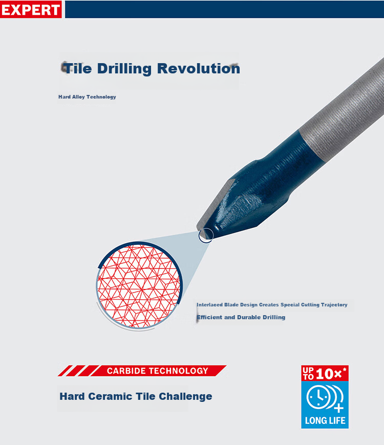 BOSCH Little Blue Arrow Hexagonal Shank Ceramic Tile Drill Bit 12mm 5