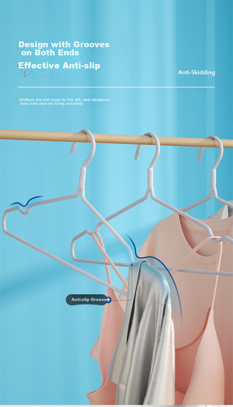 LYNN Clothes Hangers, Non-Slip And Traceless Garment Hangers for Students, Adults, Home Use, Dormitory, Thickened Large Size Drying Hangers, 10 Pieces 5