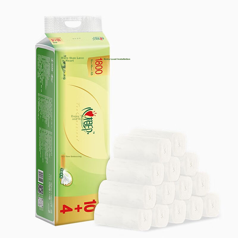 Mind Act Upon Mind Tea Silk Enjoyment, 129g, 14 Pieces, Four-Ply Coreless Toilet Paper, 14 Rolls Per Pack, RW512