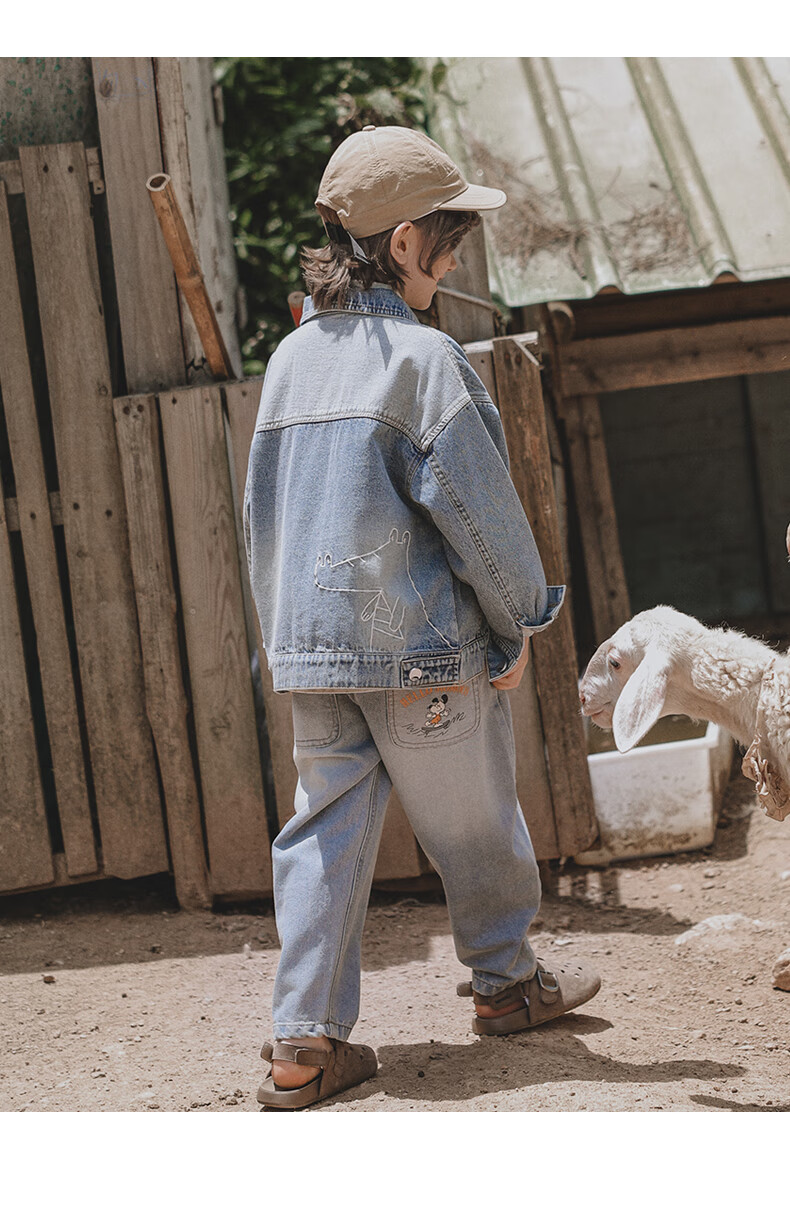 MOMOCO Boys' Denim Jacket, Children's Trendy Cool Outerwear for Fall 2026, Blue, Size 10, Color 105 9