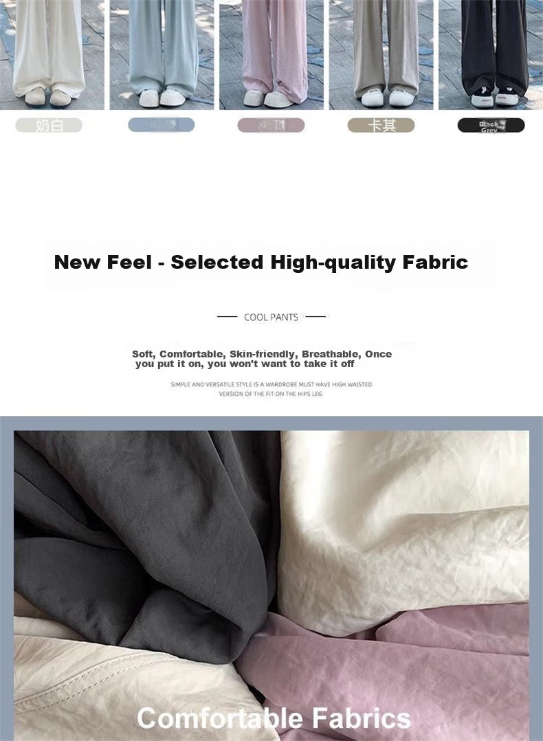 LangSha Milk Puff Mountain Pants for Women, New Spring And Summer High-Waist Draping Slimming Casual Loose Relaxed Textured Wide-Leg Trousers 6