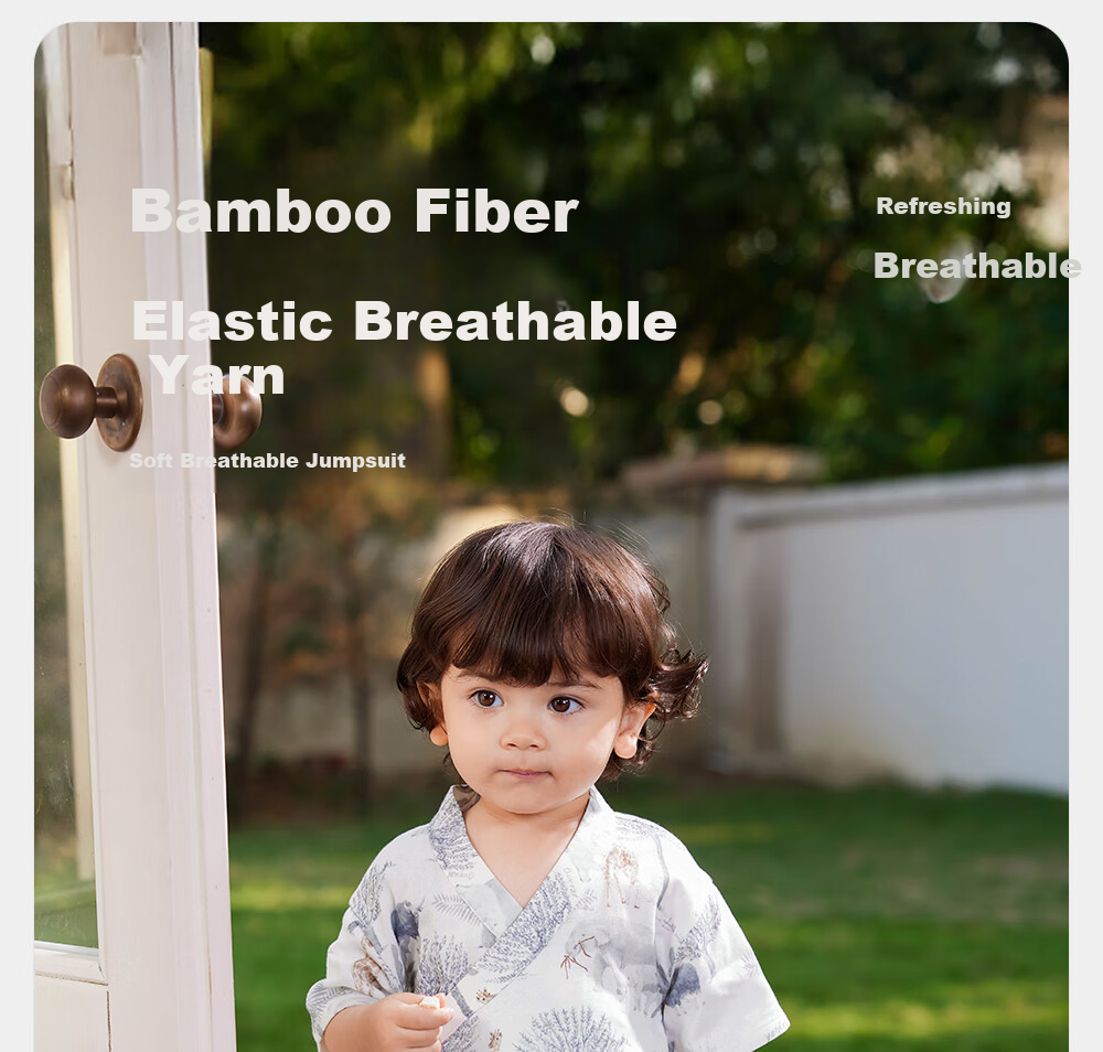 YEEHOO Baby Clothes Summer Bamboo Fiber Breathable Short-Sleeve Romper Bodysuit for Boys And Girls 1
