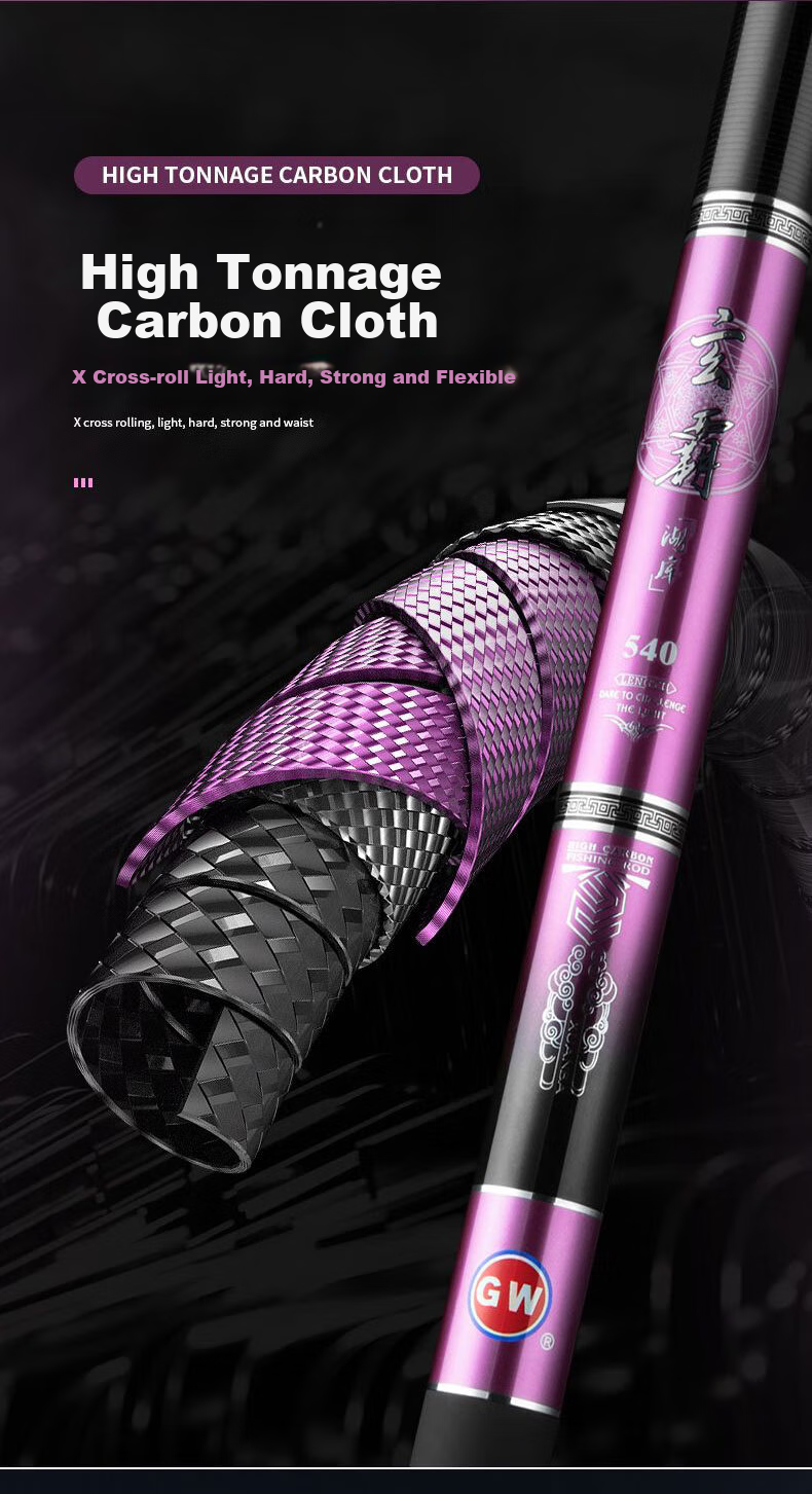 GW 8.1-Meter Xuanba 5H Fishing Rod, Handheld Rod for Lakes And Reservoirs, Ultra-Light And Ultra-Hard, 28 Sections, Versatile Rod, Wild Fishing Pole, Fishing Tackle 2