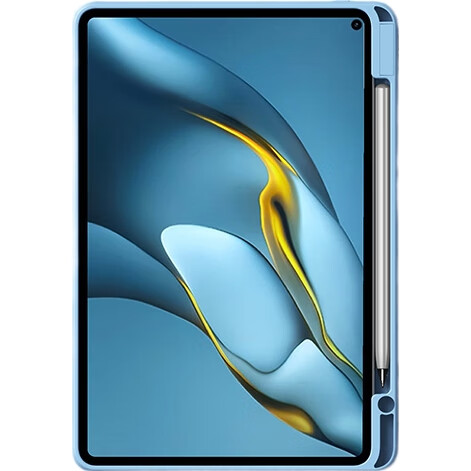 Защитный чехол Zhisihui для планшета Huawei MatePad Pro 10.8 дюймов, с вращающейся подставкой, прозрачный, с держателем для стилуса, синий