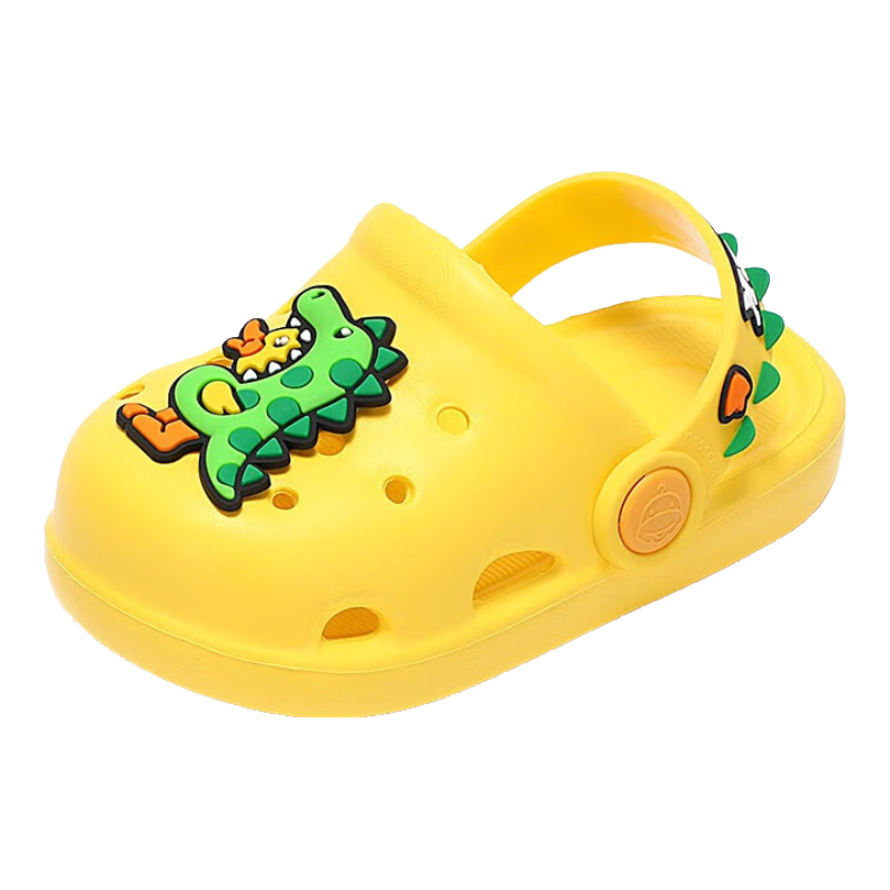 B.Duck Children's Slippers, Boys' Breathable Crocs, Girls' Cute Home Shoes, 0954 Yellow, Size 32