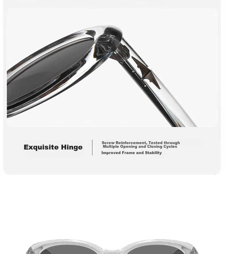 Boshide Sunglasses, Cat Eye Sunglasses, Suitable for Women with Clear Frame, High-End Cat Eye Sunglasses, Transparent Gray Frame with Black And Gray Lenses 13