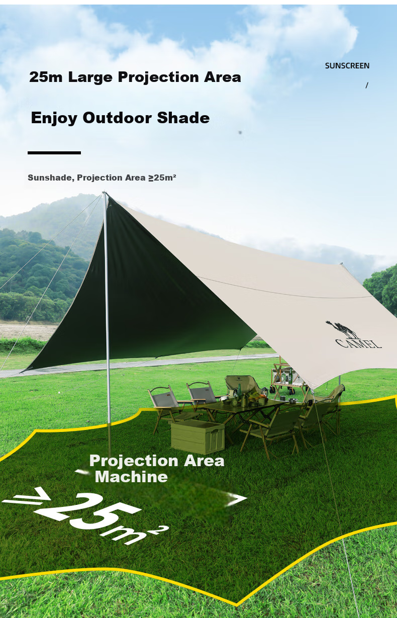 CAMEL Titanium Black Vinyl Canopy Tent, Outdoor Camping Equipment, Picnic Sunshade, Rainproof And Sun Protection Tarpaulin, 133CA6B014 7