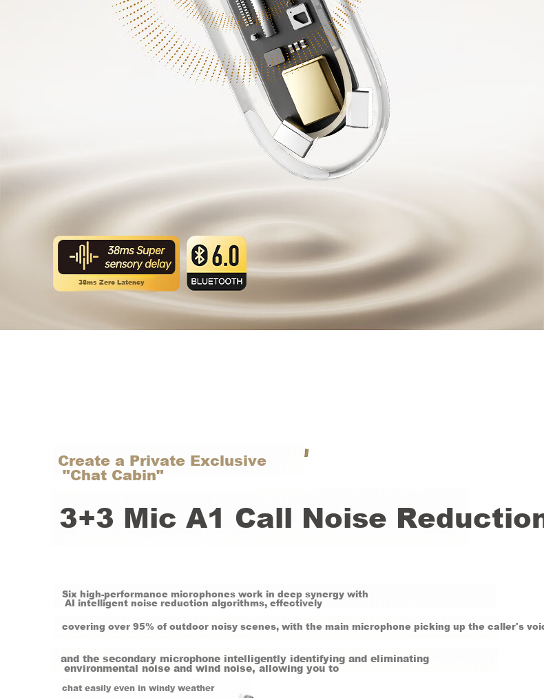 IKF C01 Clip-On Bluetooth Headphones, Wireless Open-Style Bone Conduction, Not In-Ear, for Running And Sports, AI Calling, Noise Reduction, Long Battery Life, Suitable for Huawei And Xiaomi, Midnight Black 17