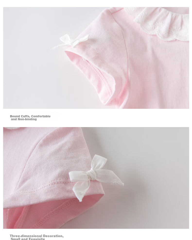 DAVE & BELLA Children's T-Shirt, Girls' Short-Sleeve Summer Wear, Stylish Little Girl's Cotton Top 4
