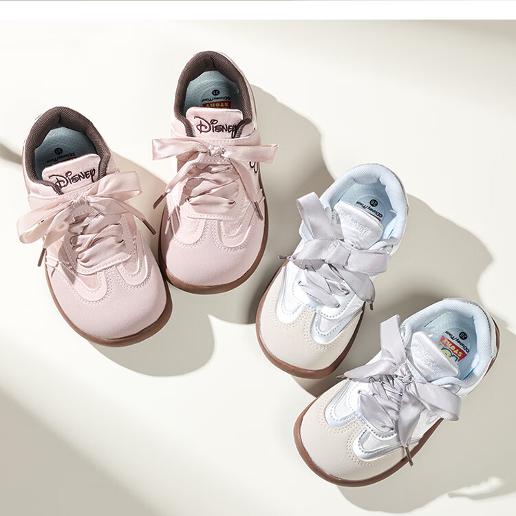 Disney Kids Girls Four-Season Soft Sole Durable Princess Casual Sneakers Silver Size 36 2