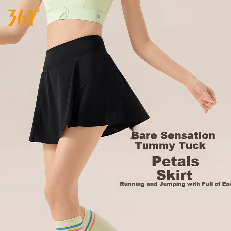 361° Sports Fitness Pants, Yoga Skort for Women, Summer Lightweight, Fake Two-Piece Design, Breathable, Outdoor Cycling Running Pants Skirt
