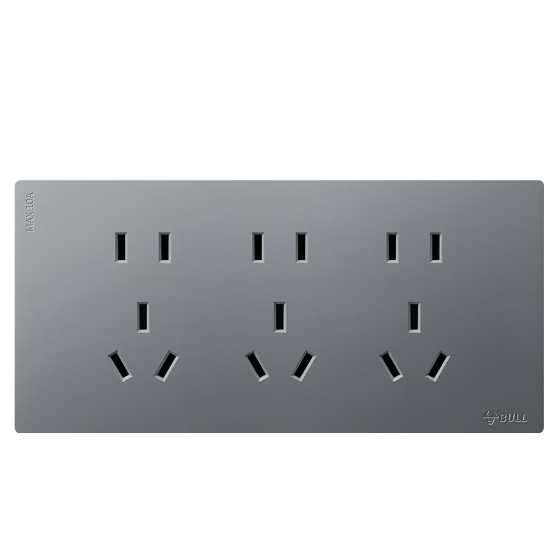 BULL Ultra-Thin Multifunctional 118-Type Switch Socket Panel 15-Hole 9-Hole Socket G60Z356 Phantom Gray