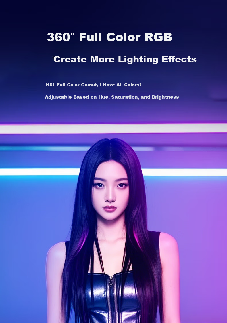 Jimantu RGB LED Fill Light Stick 50W Portable Handheld Video Photography Light for Outdoor Night Scene Portrait Beauty Live Streaming Atmosphere Soft Light 6