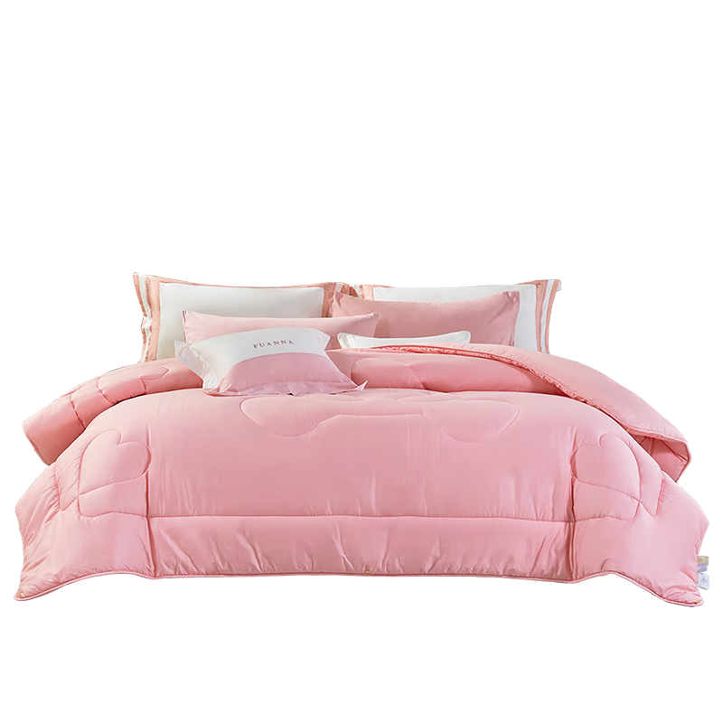 Fuannaertong Pure Cotton Jacquard Antibacterial Seven-Hole Fiber Quilt, Kindergarten Spring And Autumn Bedding, 1.6 Jin (800g), 120*150cm, Pink