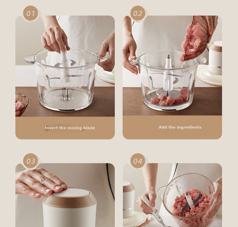 AUX Meat Grinder for Home Use, Mincer, Electric Multi-Functional Food Mixer, Meat Chopper, Dumpling Filling And Garlic Paste Maker, Meat Mixer JR116 16