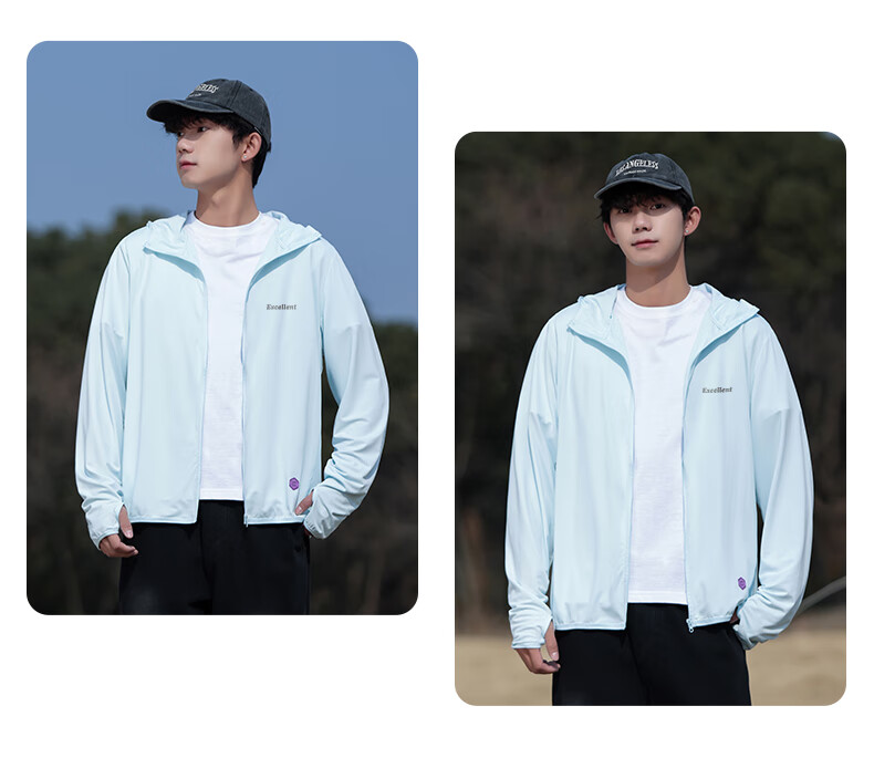 Huili Sun Protection Clothing for Men, Summer Ice Silk Sun Protection Garment for Men And Women, Lightweight Breathable Sunshade Clothing, Skin Coat Jacket, Gray, XL 4