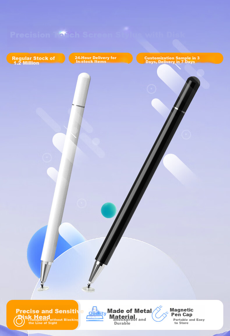 JPLAYER IPad Capacitive Stylus, Mobile Touch Pen, Circular Touchscreen Pen, Suitable for Huawei, Xiaomi, Android, Apple, Microsoft Surface Tablets, Video Editing And Drawing 1