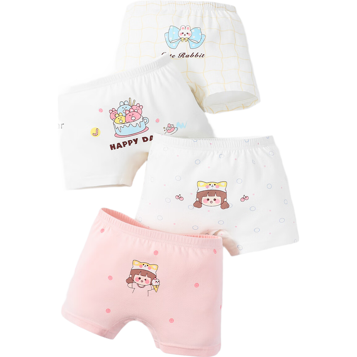 YUZHAOLIN Girls' Underwear, 7A Antibacterial Panties, Comfortable Breathable Shorts for Female Students, No Wedgie