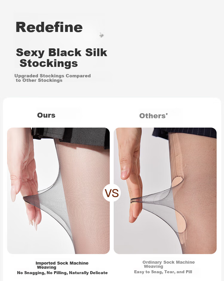 Dushiliren 26 New Black Stockings, 0D Sexy Ultra-Thin Toe Point Full Transparent Summer Thin Invisible Pantyhose, 2 Pairs Pack, Skin Color 5