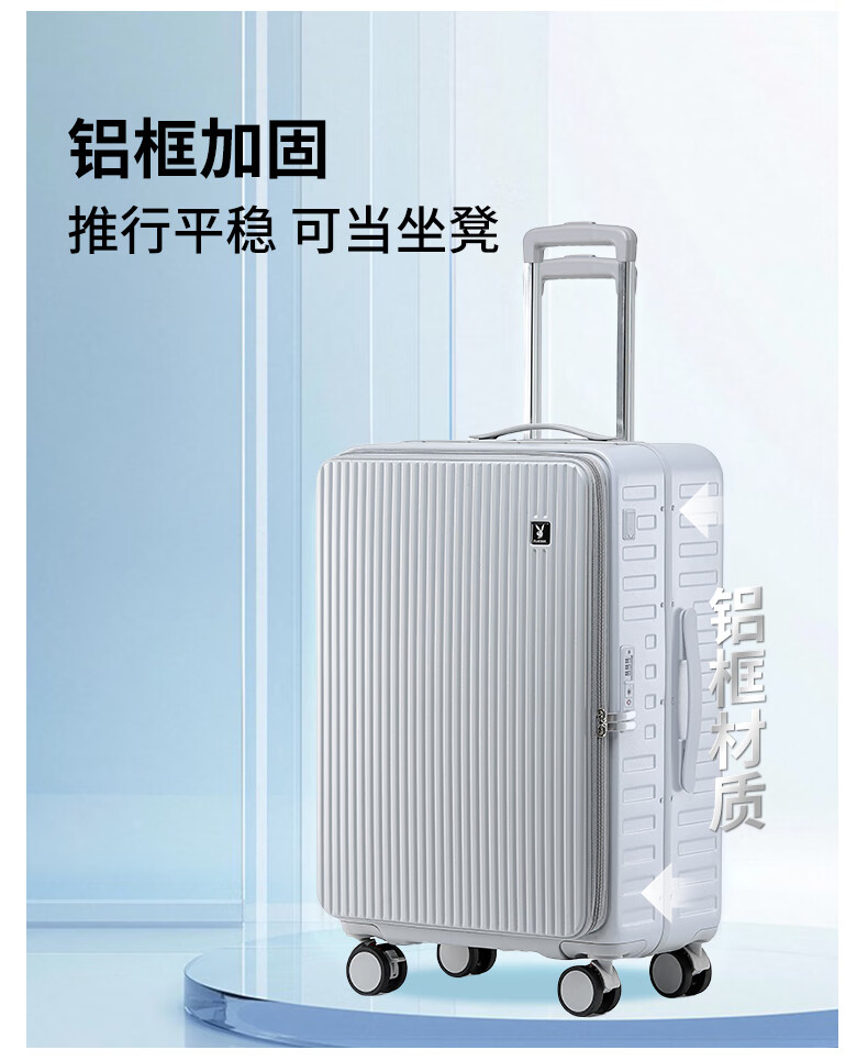 Huahuagongzi Luggage, Carry-On Suitcase with Side Opening And Password Lock, Leather Case for Men And Women, Space Gray, 20 Inches 2