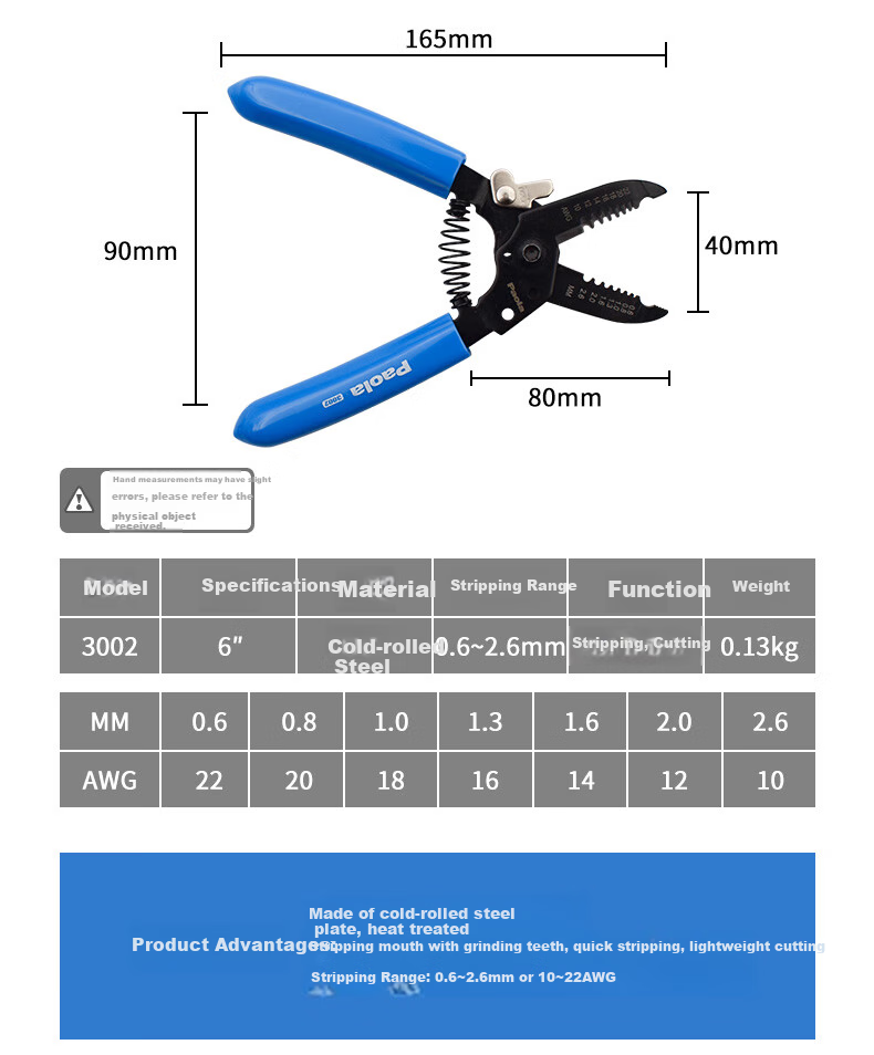 Paola Solar Photovoltaic MC4 Crimping Pliers, 2.5/4/6mm² Wire Terminal Crimping Tool, 8776 2