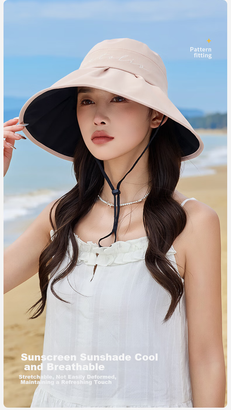GRGN Vinyl Sun Protection Hat for Women, Sun Visor Cap, Sun Hat, Shell Fisherman Hat, Visor Cap, Summer Face-Covering UV Protection Hat 5