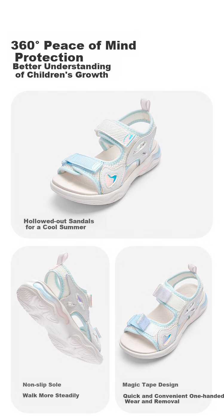 BALABALA Children's Sports Sandals, Girls' Shoes, Breathable Mesh, Non-Slip, Summer 2025 Outdoor Trendy, 208225140011 5
