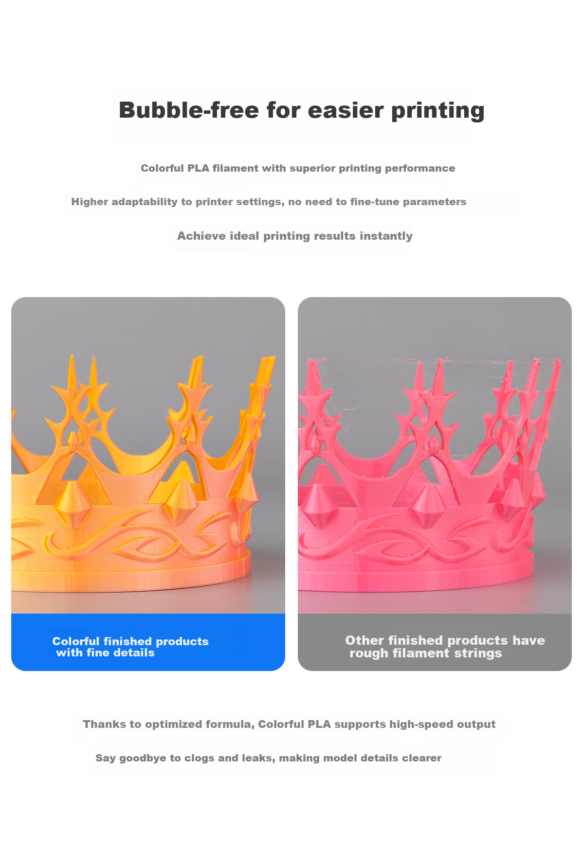 Caige 3D Printing Filament, PLA Basic, Suitable for Tuozhu/Chuangxiang Sanwei/A1/A1mini/A2L/P2S/X2D/H2D/H2S/H2C/X1/P1/3d Printing, Blue, 1kg 8