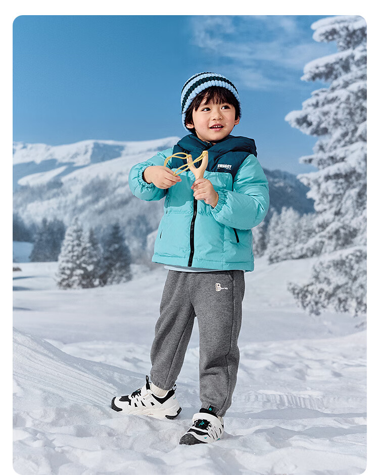 BALABALA Kids Down Jacket Thickened Winter Coat 2025 New Parent-Child Outdoor Outerwear for Boys and Girls 9