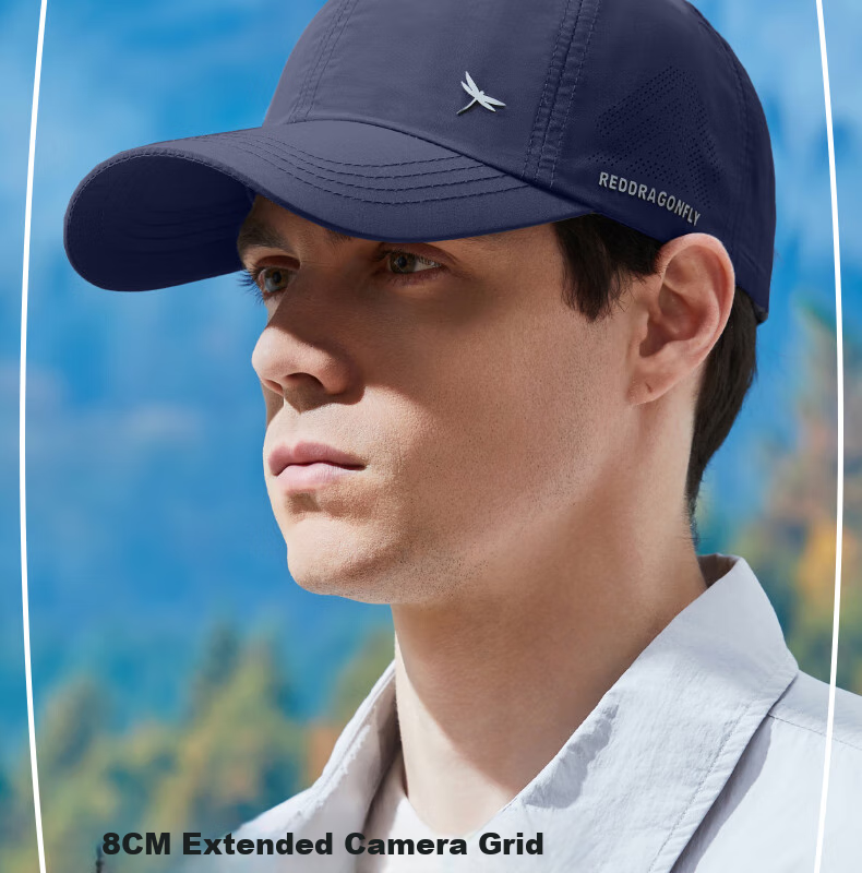 RED DRAGONFLY Sun Protection Hat for Men, Summer Outdoor Baseball Cap, Casual Breathable Sun Hat, Sports Fishing Sunshade Hard Top Visor Cap 3