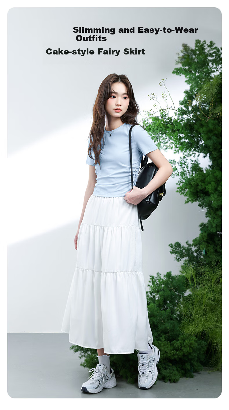 MJ STYLE Cake Skirt for Women, 2026 Spring And Autumn New High-End Lining, Anti-Exposure, High-Waist Slimming Mid-Length Skirt 1