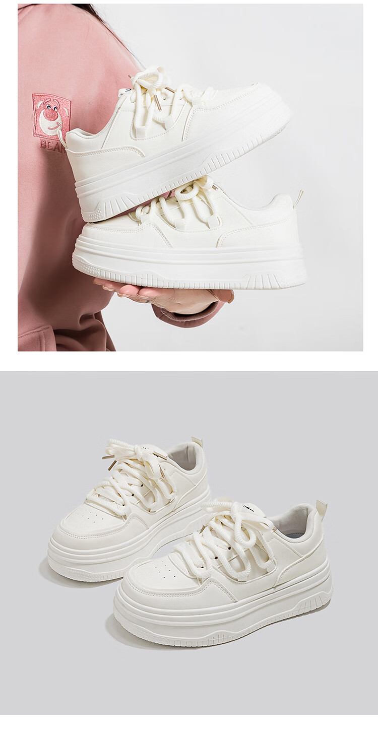 Global 2026 Original Trendy Versatile White Sneakers Fashion New Spring Design Black Pink Casual Thick Sole Women's Shoes 14