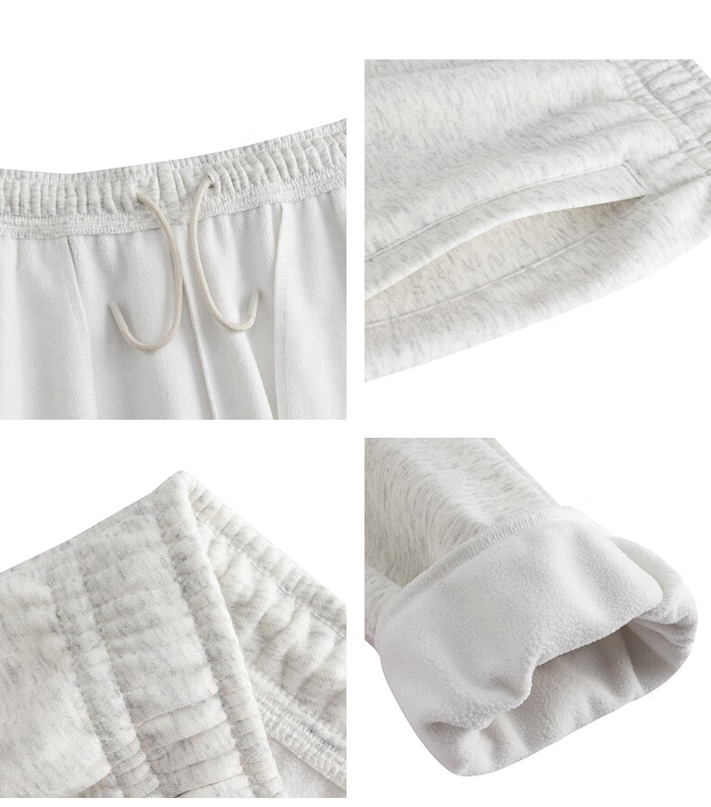 ANTA Men's Fleece-Lined Sports Sweatpants Winter New Knitted Jogger Casual Pants 4