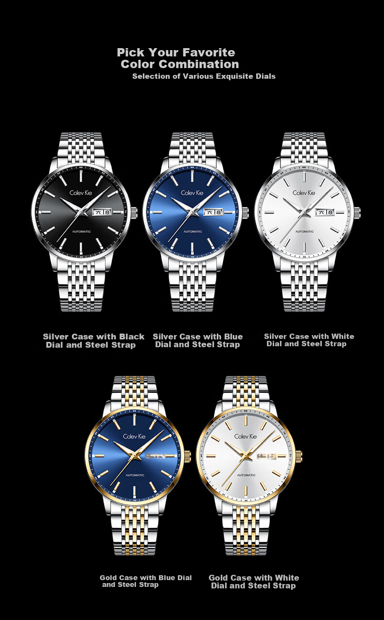Colevkie Men's Watch, New 2026 Model, Brand Fully Automatic Mechanical Watch for Men, Waterproof, Top Ten Birthday Gift 16