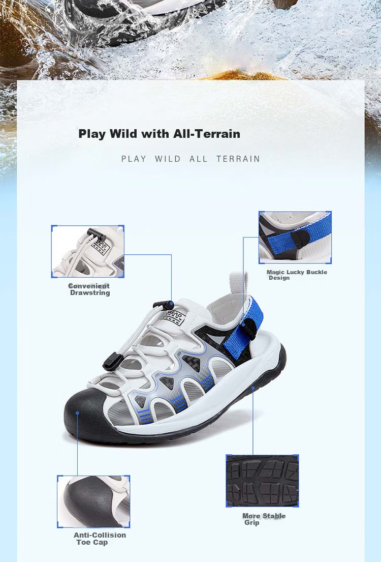 TOREAD Flagship Children's Sandals for Boys And Girls, Big Kids' Summer Shoes, Non-Slip Closed-Toe Beach Shoes, Premium Gray-Green Color, Size 32 2