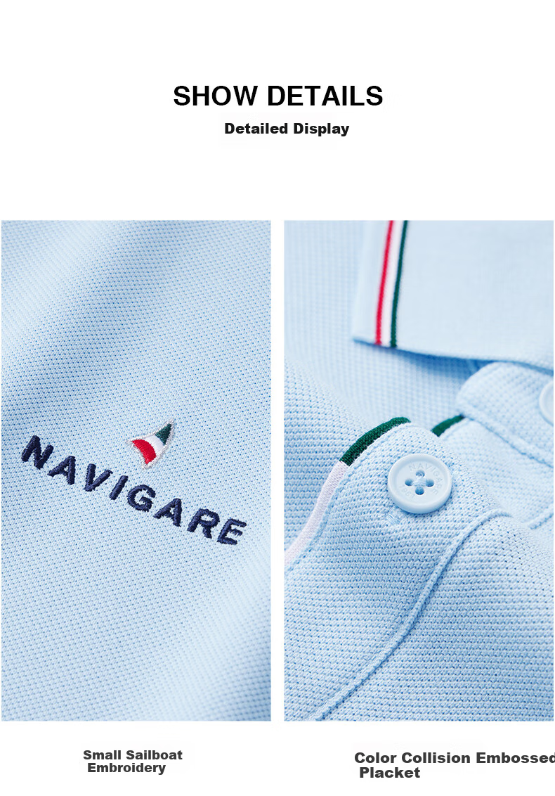 Navigare Men's Sweat-Free Short-Sleeve Commuter Casual Polo Shirt with Collar, 1325524566 35