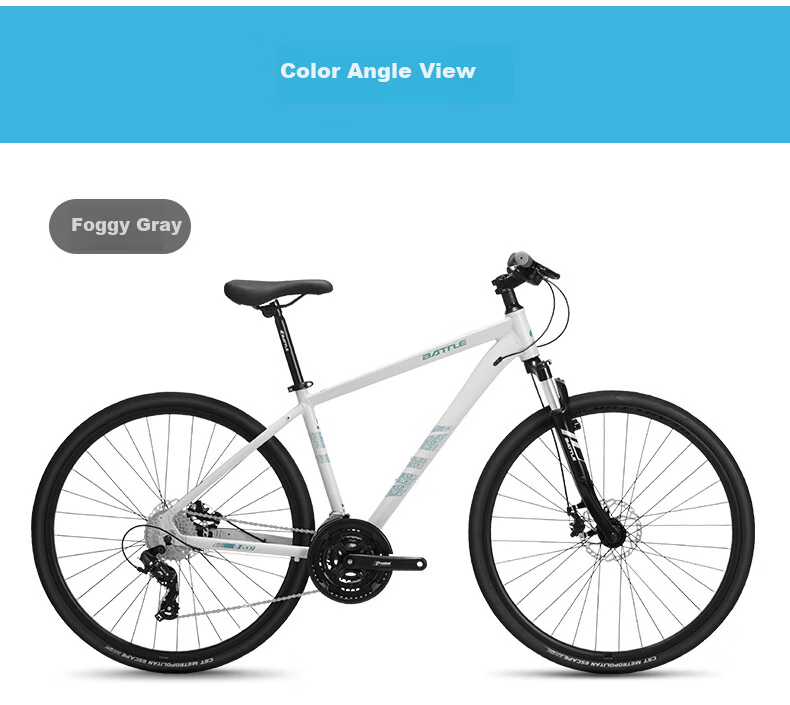 BATTLE Aluminum Alloy Road Bike with Internal Cable Routing, 700c Shimano 27-Speed, for Adult Men And Women, Students, Teenagers, Racing Bike 14