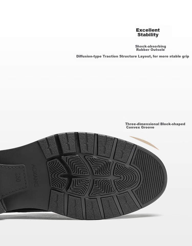 Aokang Men's Shoes, Spring Business Formal Leather Shoes, Men's Work Commute Lace-Up Leather Shoes, Black, Size 39 8