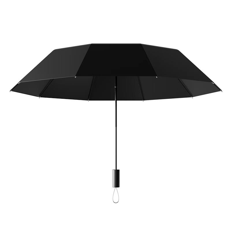 JD Original Little Black Umbrella, Three-Fold Sun And Rain Umbrella, Portable Dual-Use, Reinforced, Sun Protection, UV Protection, Sunshade Umbrella, 23 Inches, 105cm