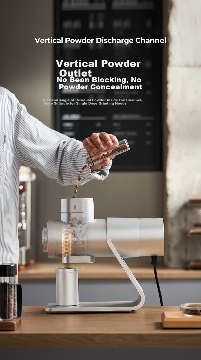 Barsetto E6Air Professional Coffee Grinder, 64mm Flat Blade Disc, Home And Commercial Use, Italian Electric Grinding Machine, Midnight Silver 6