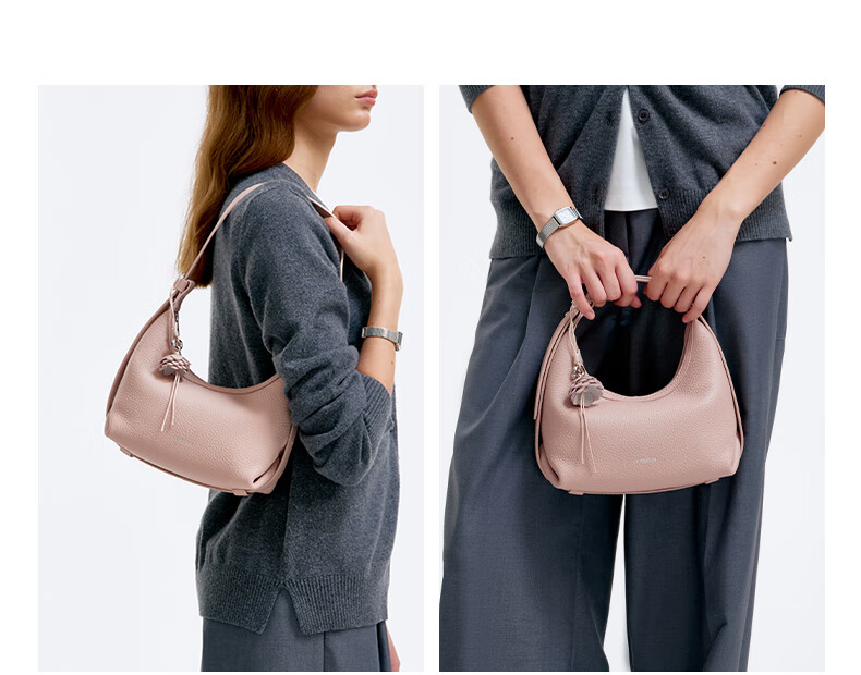 La Festin Top-Grain Leather Crescent Bag for Women, 2026 New Style Genuine Leather Handbag, Shoulder Crossbody Underarm Bag, Birthday Gift for Wome 10