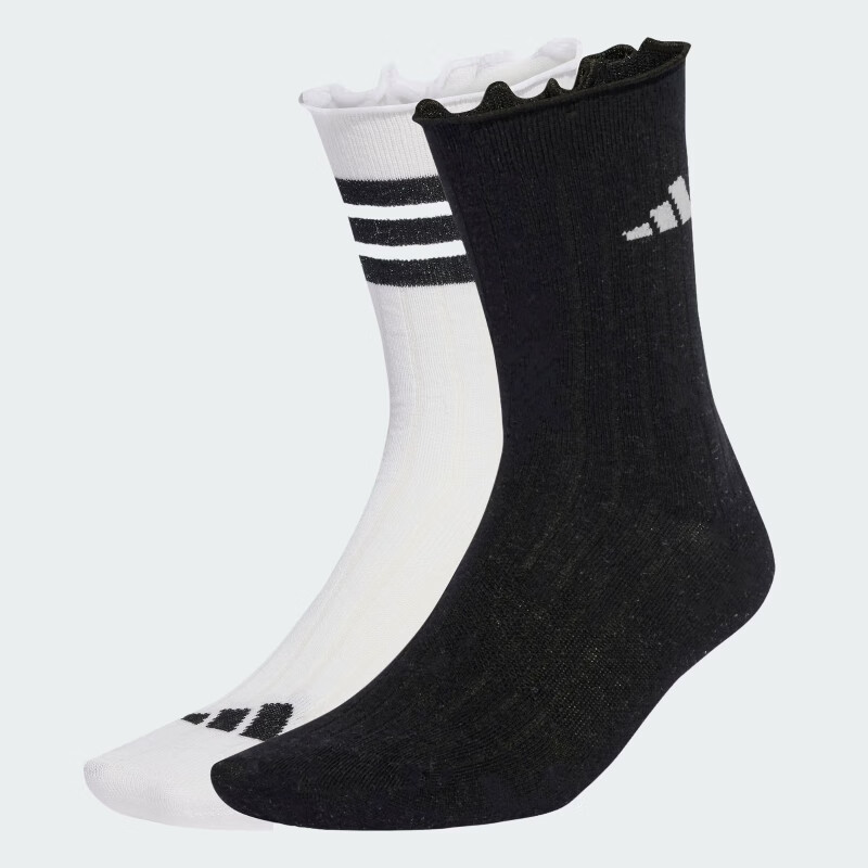Adidas Women's Training Series GLOW SOCK 2PP Two-Pair Pack Socks JX5726 White/black S 1