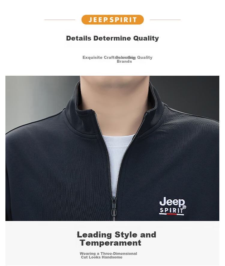 JEEP SPIRIT Men's Jacket for Autumn And Winter, Loose-Fitting Casual Trendy Sports Outerwear for Me 4