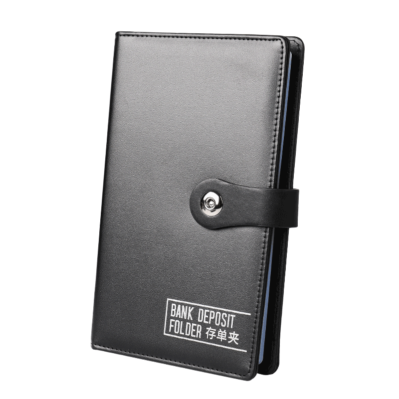 DiLe Deposit Book Organizer, Bank Deposit Book Holder, Bill Holder, Specialized for Checks And Bills, Invoice Holder, ID Card Holder, Driver's License Holder, Multi-Functional Card Holder, Upgraded Version with 24 Pages And Magnetic Clasp, 70892 Black