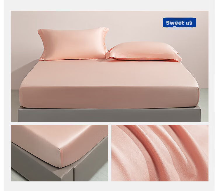 MLILY Student Dormitory 60-Count Pure Cotton Fitted Sheet Mattress Protector Cover Single Piece Pure Cotton Sweet Dream 14