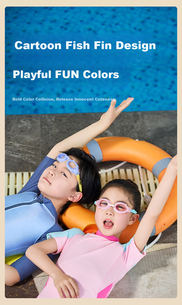 JD Jingzao Kids Small Frame Swim Goggles Waterproof Anti-Fog HD Professional Training Racing Diving Swimming Glasses for Boys and Girls Pink Blue 6