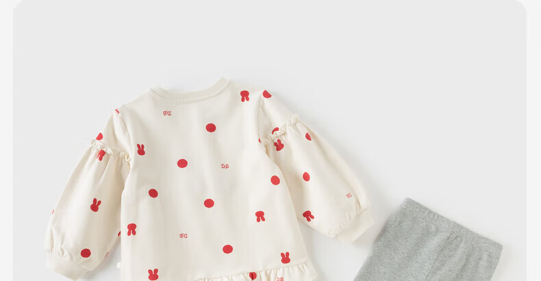 DAVE & BELLA Children's Long Pants Set, Autumn Girls' Base Layer Pants, Long-Sleeve Sweatshirt Two-Piece Set 12