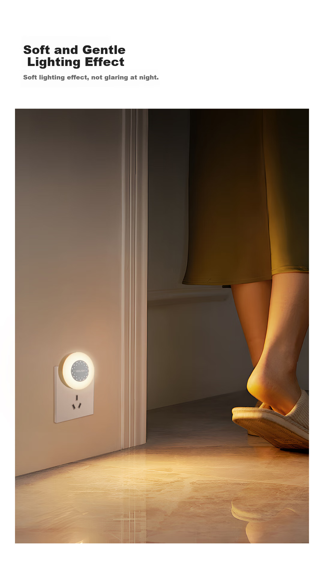 Yeelight, Plug-In Sensor Night Light, Bedroom Bedside Lamp, Hallway Motion Sensor Night Light, Wall Corner Ambient Light 4